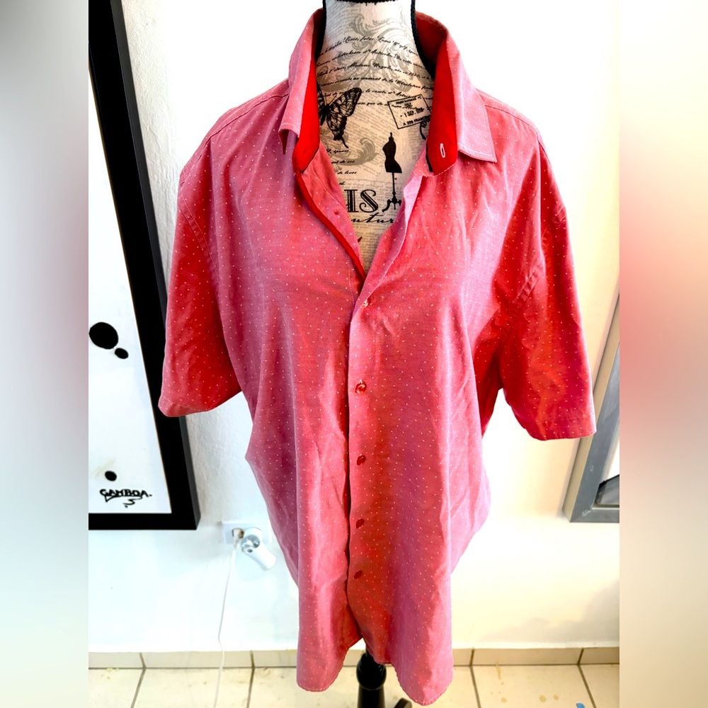 Bundle 3 for $15. Vibrant Coral Casual Button Down Shirt. Size 2XL.